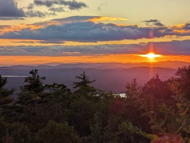 Sunset over the Lakes Region.